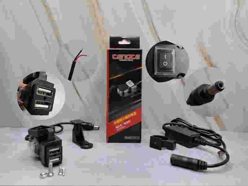 CARGADOR TENGTE 2USB P/MOTO C/INT 5V 1A CD-3021