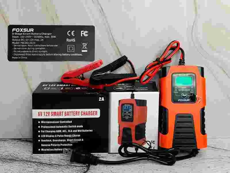 CARGADOR Y REPARADOR FBC061202D FOXSUR 6V- 12V 2A