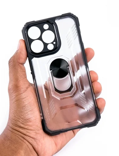 Iphone 12 Pro Max / Forro Metallic Ring Negro