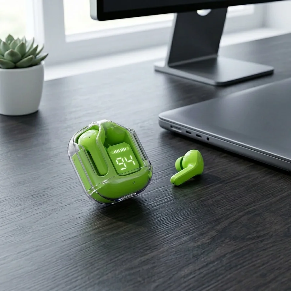 AUDIFONOS VERDE CON PANTALLA INALAMBRICO