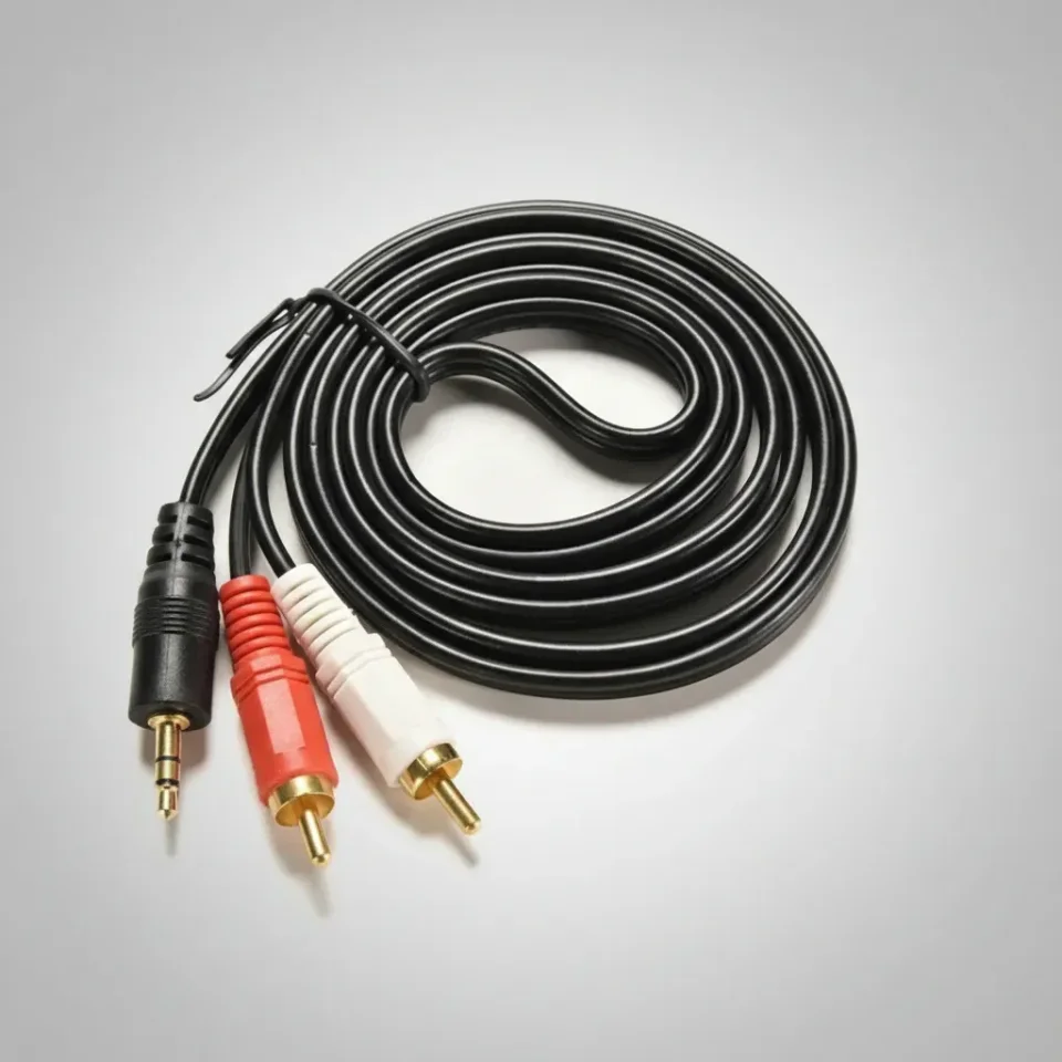 CABLE AUXILIAR PLUG 3.5 MM A 2 RCA 5M