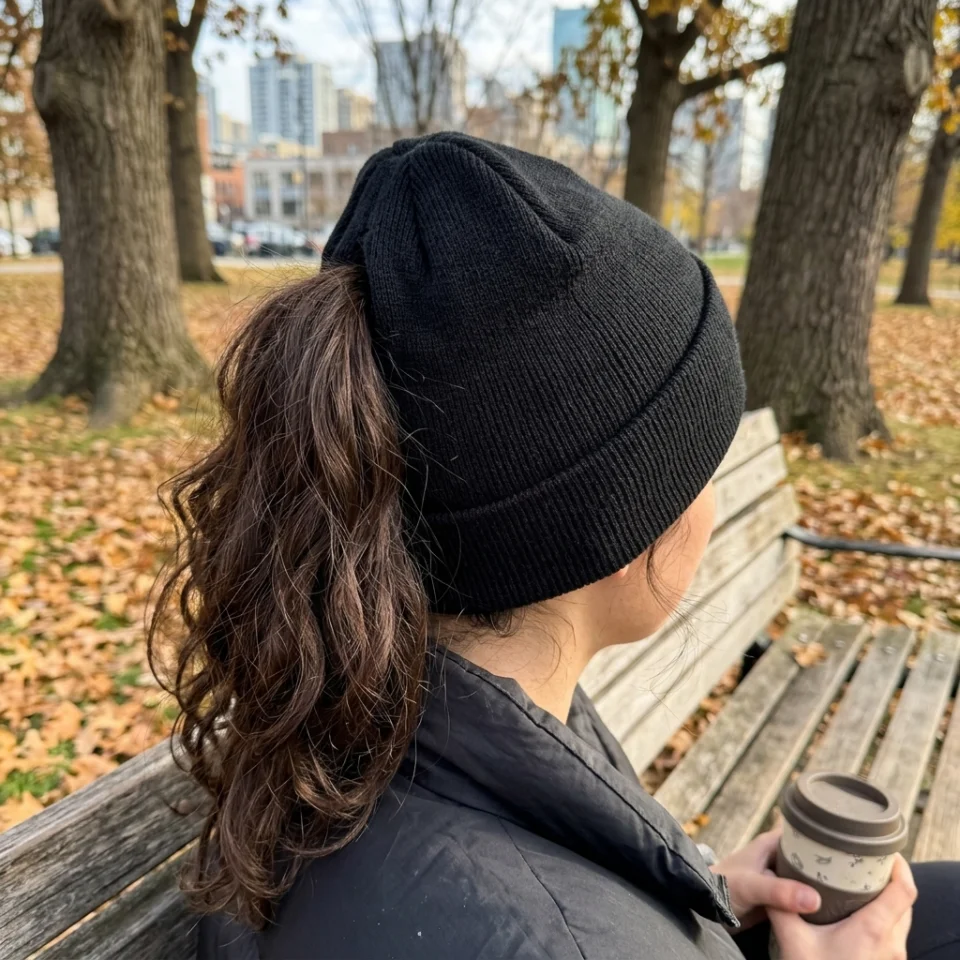 GORRO CON ABERTURA DE COLA NEGRO