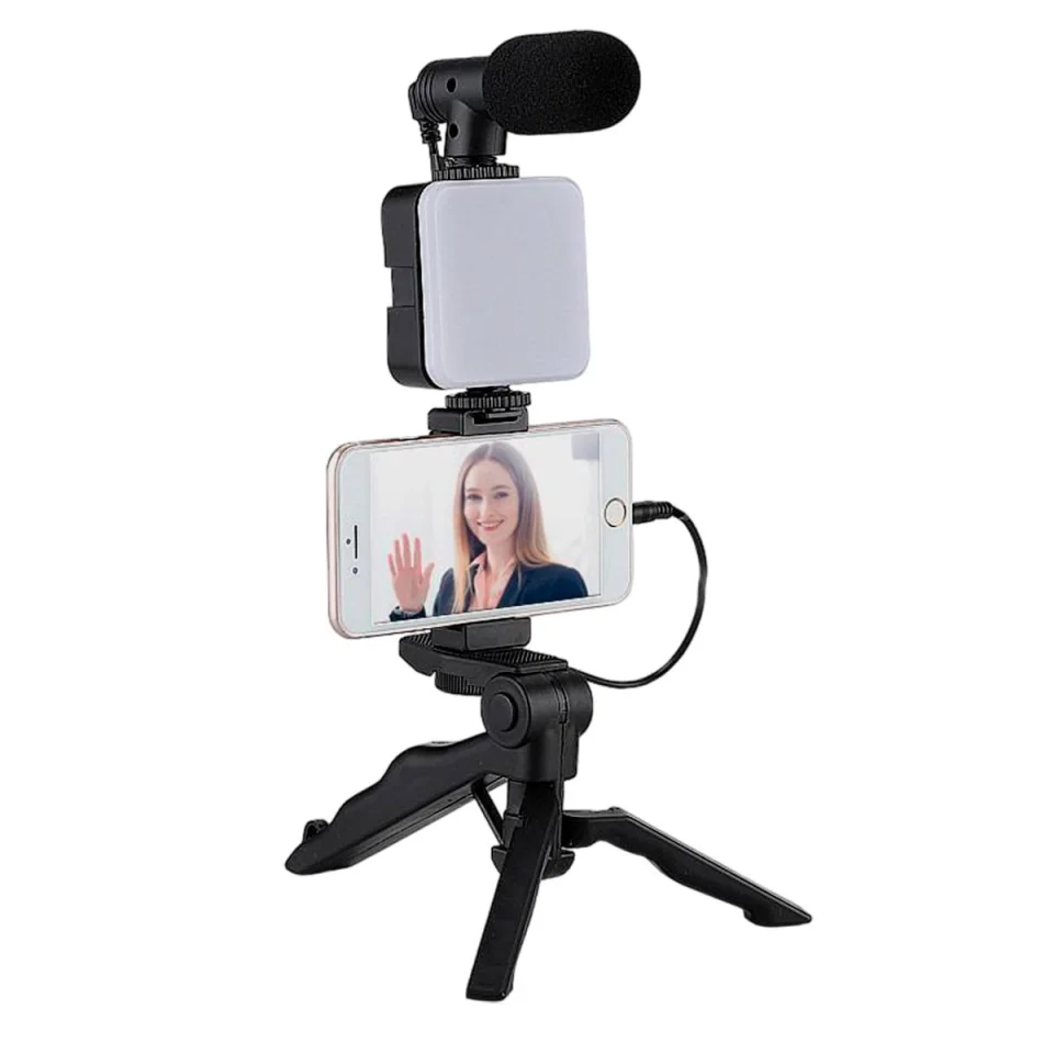 KIT GRABACION CELULAR CON LUZ LED Y MICROFONO