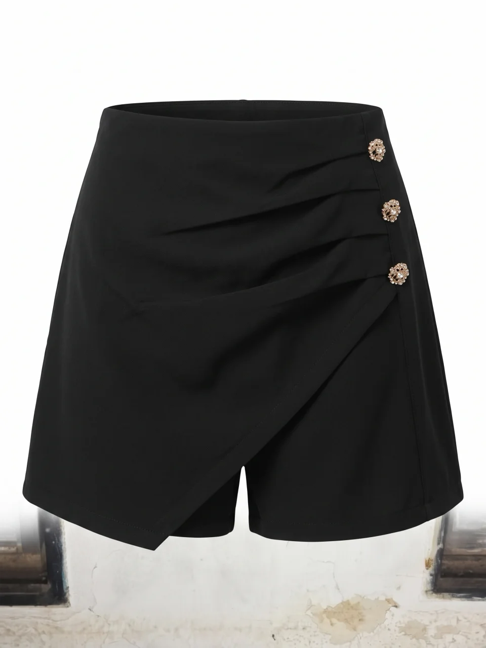Falda pantalon negro con boton