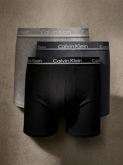 Calvin Klein Men Trunks 3 Pack Microfiber Stretch Sweat Absorption Breathable Soft Good Elasticity Easy To Wash Versatile Sports Gym Daily Black Multi NP28360-J61