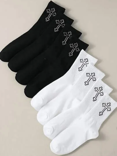 1/2/4/5/8/10 Pairs [Essential For Sports Enthusiasts] Men's Mid-Calf Athletic Socks