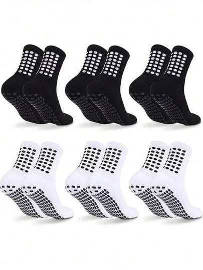 1/3/6 Pairs Football Socks For Men, Short/Tall, Thick, Non-Slip, Durable Sports Socks